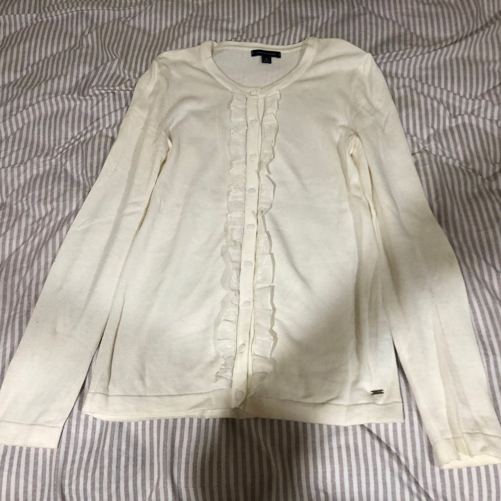 Women's TOMMY HILFIGER white/cream cardigan size S